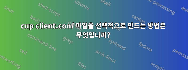 cup client.conf 파일을 선택적으로 만드는 방법은 무엇입니까?