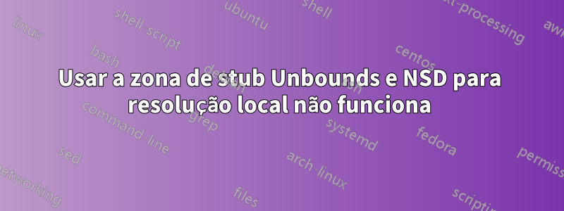 Usar a zona de stub Unbounds e NSD para resolução local não funciona