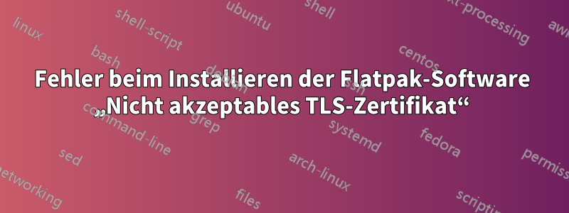 Fehler beim Installieren der Flatpak-Software „Nicht akzeptables TLS-Zertifikat“