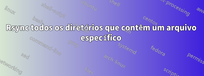 Rsync todos os diretórios que contêm um arquivo específico