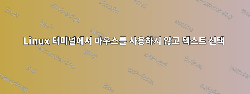 Linux 터미널에서 마우스를 사용하지 않고 텍스트 선택