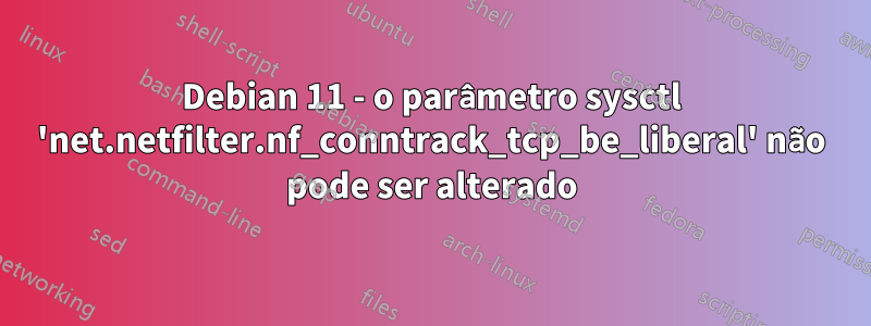 Debian 11 - o parâmetro sysctl 'net.netfilter.nf_conntrack_tcp_be_liberal' não pode ser alterado