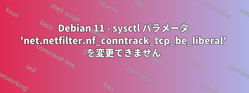 Debian 11 - sysctl パラメータ 'net.netfilter.nf_conntrack_tcp_be_liberal' を変更できません