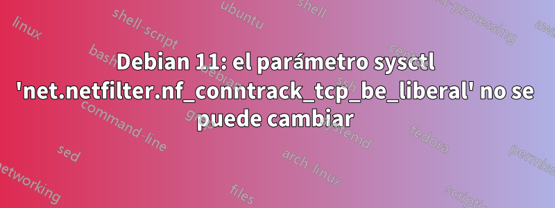 Debian 11: el parámetro sysctl 'net.netfilter.nf_conntrack_tcp_be_liberal' no se puede cambiar