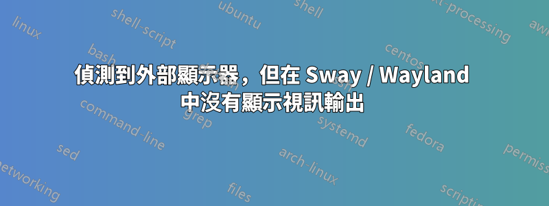 偵測到外部顯示器，但在 Sway / Wayland 中沒有顯示視訊輸出