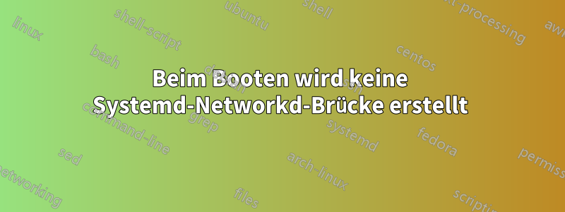 Beim Booten wird keine Systemd-Networkd-Brücke erstellt