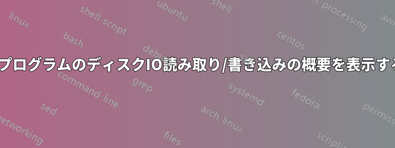 タスク/コマンド/プログラムのディスクIO読み取り/書き込みの概要を表示するユーティリティ