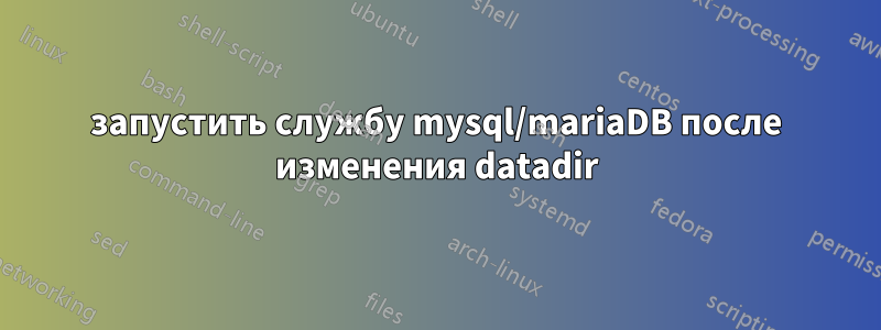 запустить службу mysql/mariaDB после изменения datadir