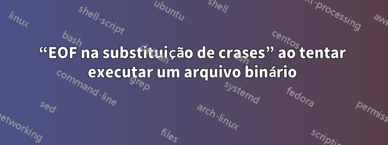 “EOF na substituição de crases” ao tentar executar um arquivo binário