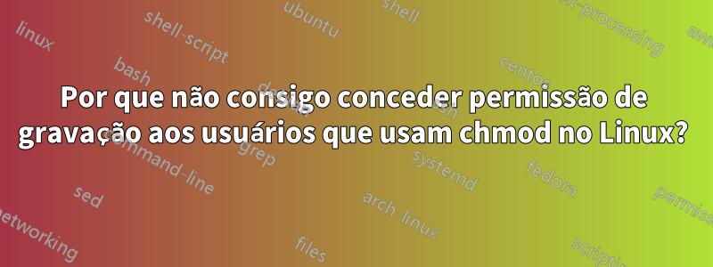 Por que não consigo conceder permissão de gravação aos usuários que usam chmod no Linux?