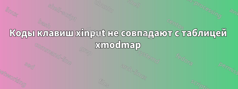 Коды клавиш xinput не совпадают с таблицей xmodmap