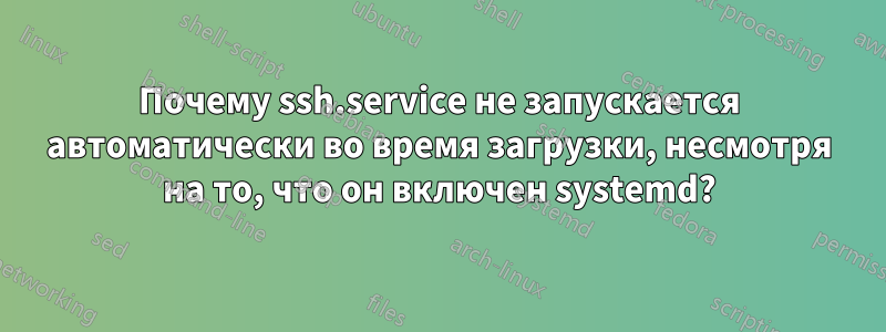 Почему ssh.service не запускается автоматически во время загрузки, несмотря на то, что он включен systemd?