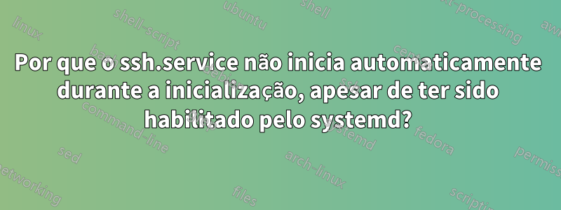 Por que o ssh.service não inicia automaticamente durante a inicialização, apesar de ter sido habilitado pelo systemd?