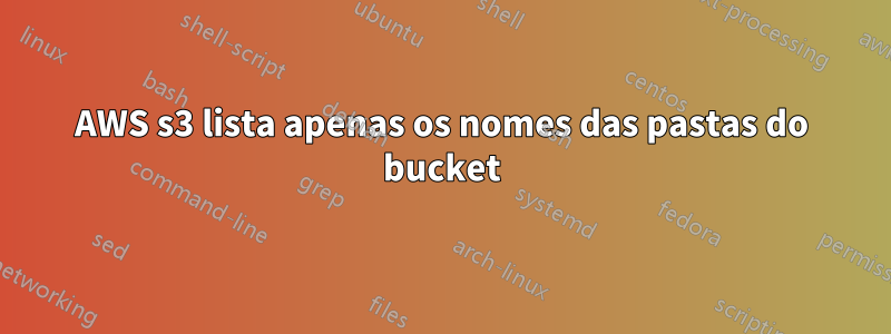 AWS s3 lista apenas os nomes das pastas do bucket