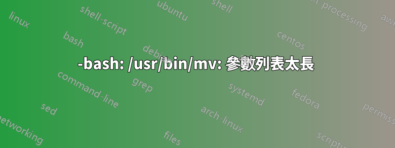 -bash: /usr/bin/mv: 參數列表太長