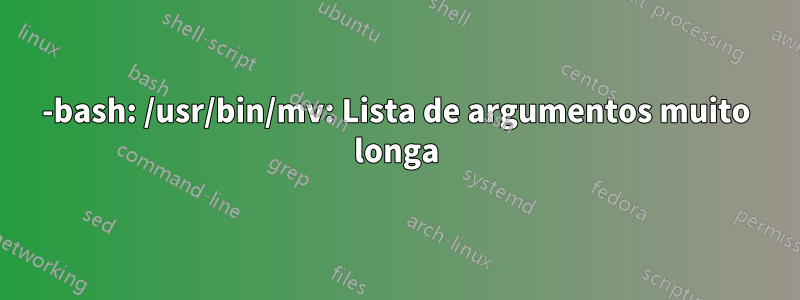 -bash: /usr/bin/mv: Lista de argumentos muito longa