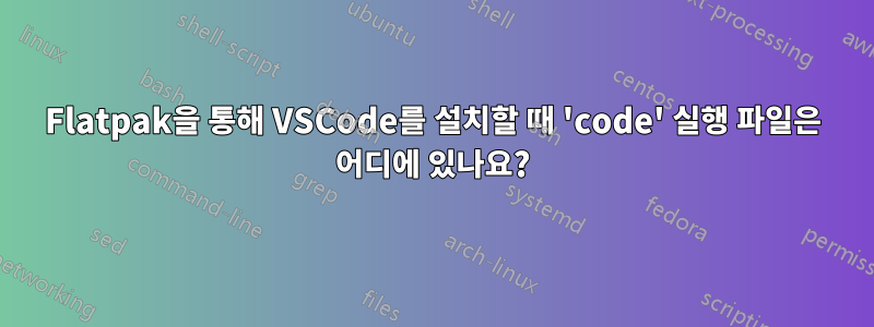 Flatpak을 통해 VSCode를 설치할 때 'code' 실행 파일은 어디에 있나요?