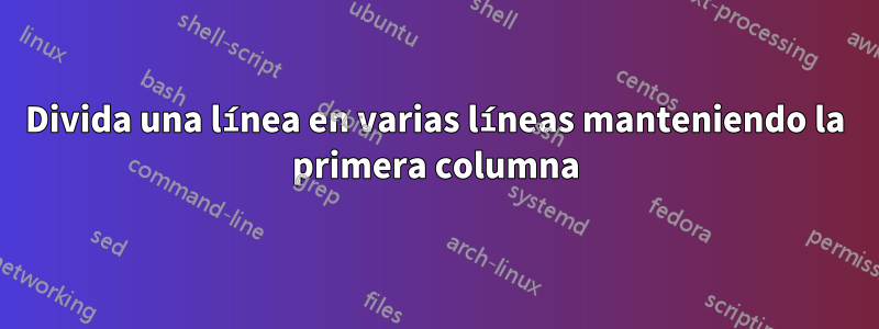 Divida una línea en varias líneas manteniendo la primera columna