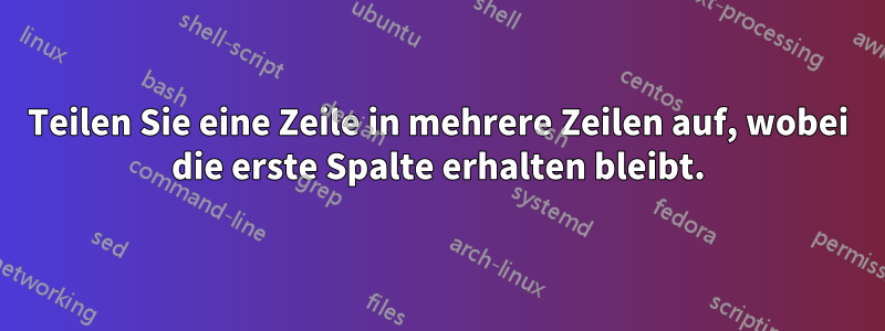 Teilen Sie eine Zeile in mehrere Zeilen auf, wobei die erste Spalte erhalten bleibt.