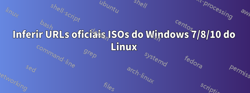 Inferir URLs oficiais ISOs do Windows 7/8/10 do Linux