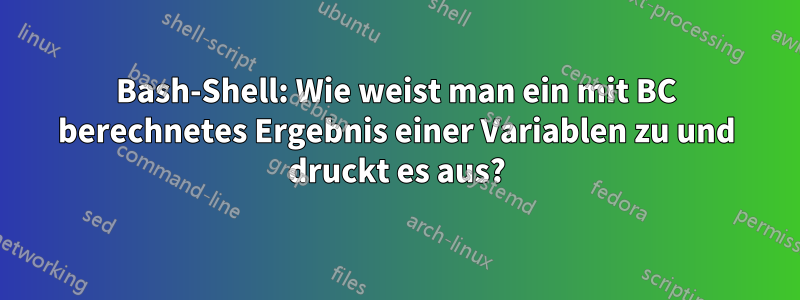 Bash-Shell: Wie weist man ein mit BC berechnetes Ergebnis einer Variablen zu und druckt es aus?