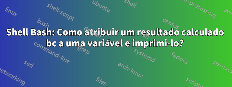 Shell Bash: Como atribuir um resultado calculado bc a uma variável e imprimi-lo?