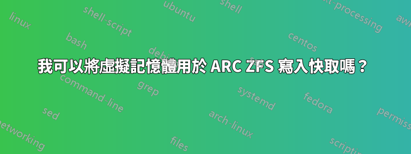 我可以將虛擬記憶體用於 ARC ZFS 寫入快取嗎？