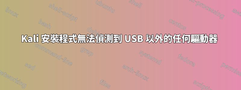 Kali 安裝程式無法偵測到 USB 以外的任何驅動器