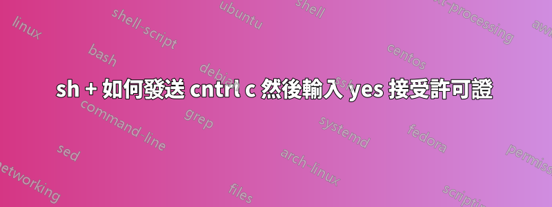 sh + 如何發送 cntrl c 然後輸入 yes 接受許可證