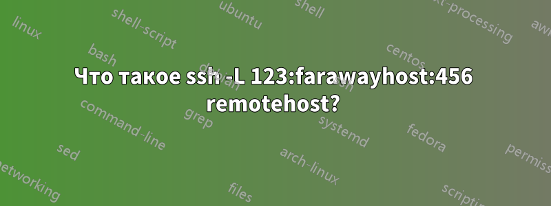 Что такое ssh -L 123:farawayhost:456 remotehost?