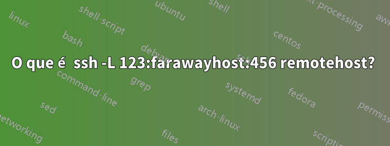 O que é ssh -L 123:farawayhost:456 remotehost?