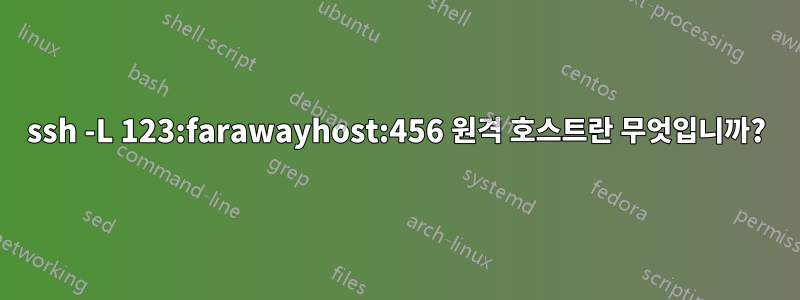 ssh -L 123:farawayhost:456 원격 호스트란 무엇입니까?