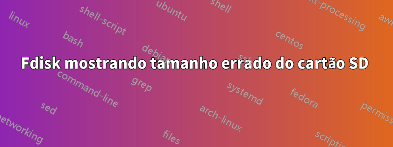 Fdisk mostrando tamanho errado do cartão SD