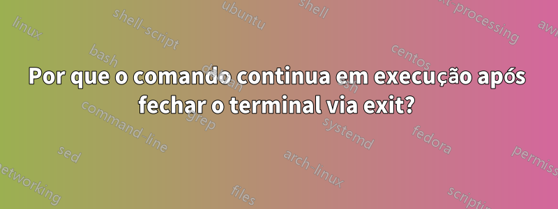 Por que o comando continua em execução após fechar o terminal via exit?