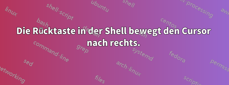 Die Rücktaste in der Shell bewegt den Cursor nach rechts.