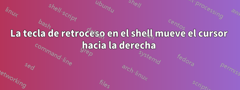 La tecla de retroceso en el shell mueve el cursor hacia la derecha