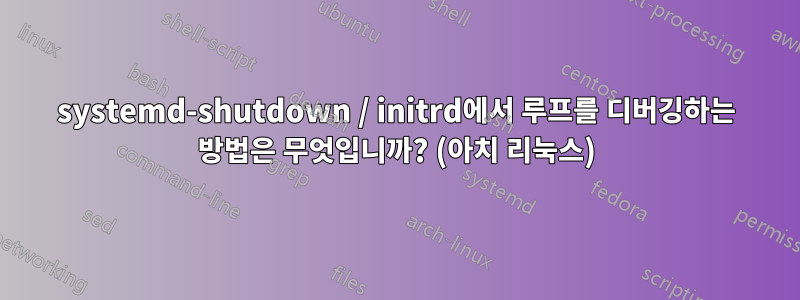 systemd-shutdown / initrd에서 루프를 디버깅하는 방법은 무엇입니까? (아치 리눅스)