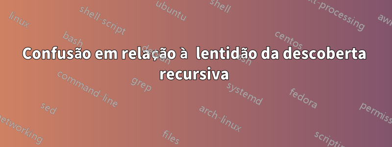 Confusão em relação à lentidão da descoberta recursiva