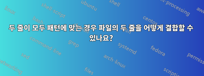 두 줄이 모두 패턴에 맞는 경우 파일의 두 줄을 어떻게 결합할 수 있나요?