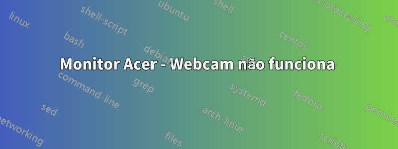 Monitor Acer - Webcam não funciona