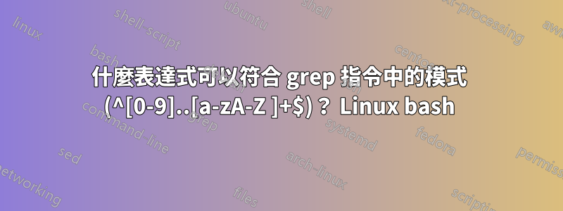 什麼表達式可以符合 grep 指令中的模式 (^[0-9]..[a-zA-Z ]+$)？ Linux bash