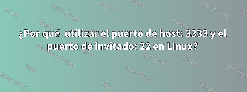 ¿Por qué utilizar el puerto de host: 3333 y el puerto de invitado: 22 en Linux?