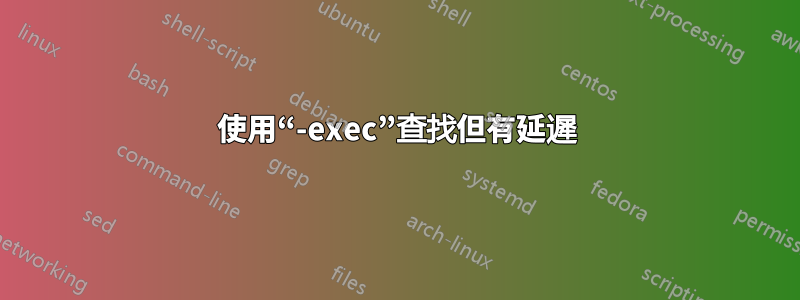 使用“-exec”查找但有延遲