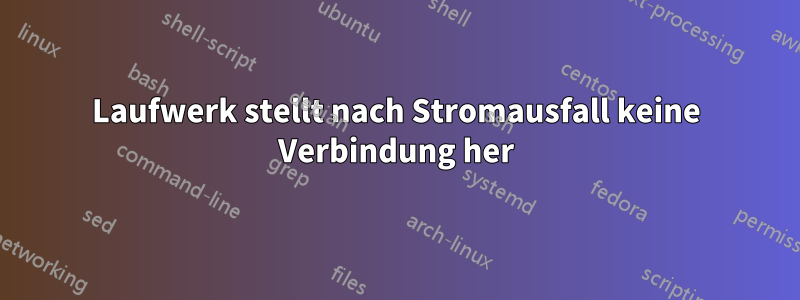 Laufwerk stellt nach Stromausfall keine Verbindung her