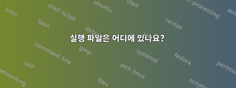 실행 파일은 어디에 있나요?