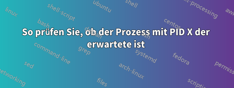 So prüfen Sie, ob der Prozess mit PID X der erwartete ist