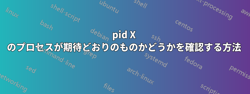 pid X のプロセスが期待どおりのものかどうかを確認する方法