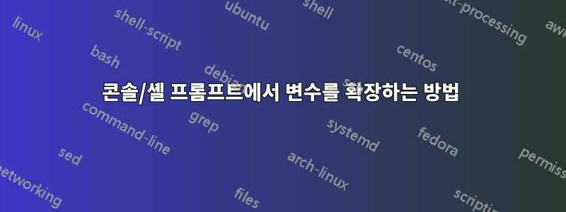 콘솔/셸 프롬프트에서 변수를 확장하는 방법