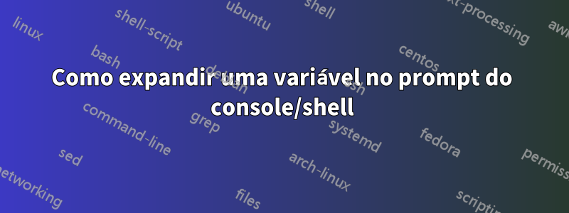 Como expandir uma variável no prompt do console/shell