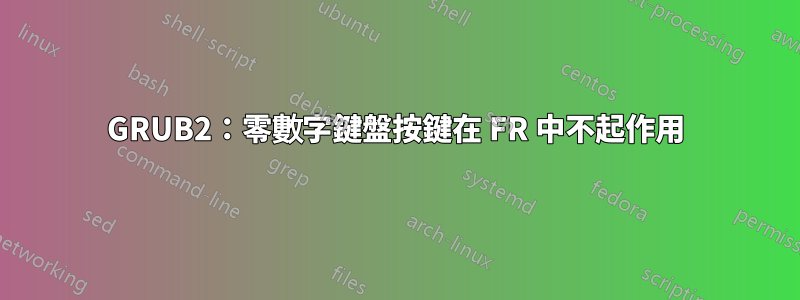 GRUB2：零數字鍵盤按鍵在 FR 中不起作用